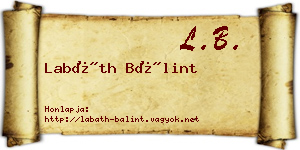 Labáth Bálint névjegykártya